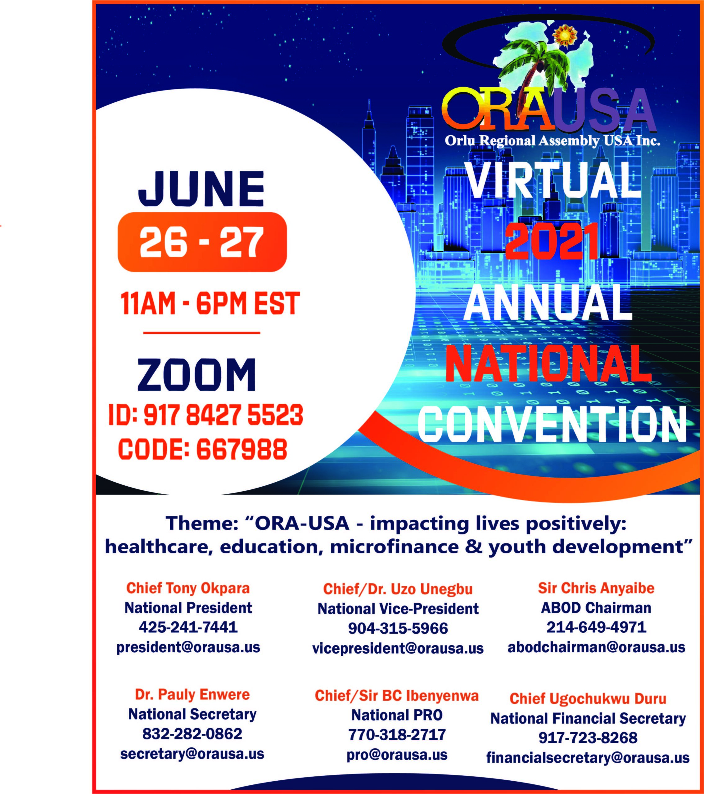 2021 ORAUSA National Convention 2021 orausa convention flyer